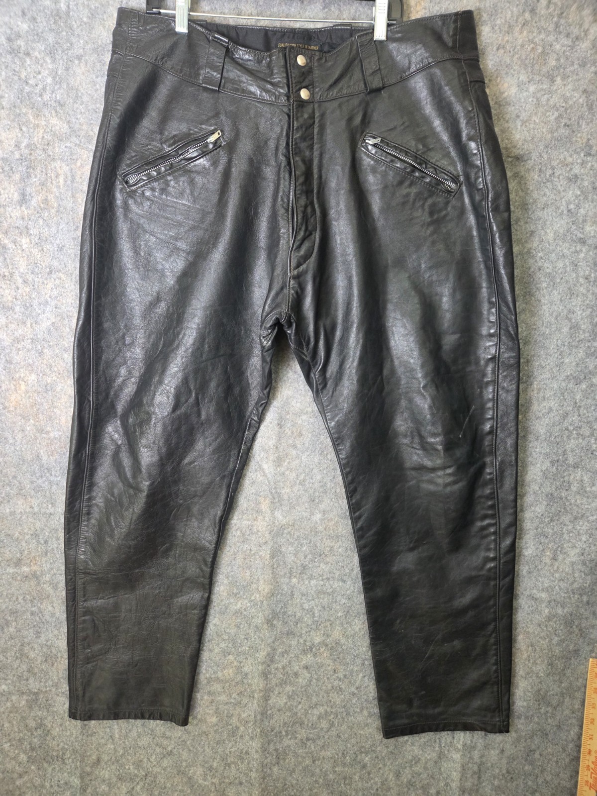Vintage Brooks Leather Sportswear Black Pants Motorcycle Detroit 40×30