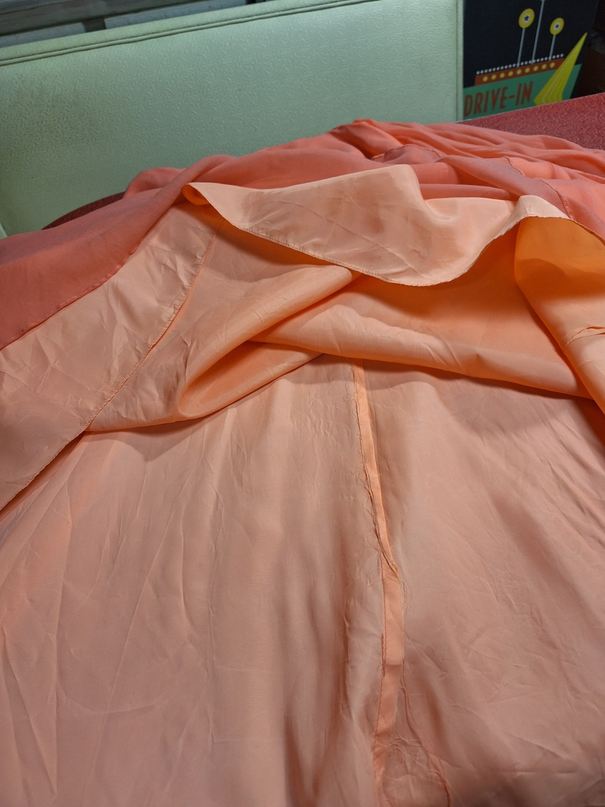 Mid-century Mod 1970s Empire Waist Chiffon Evening Gown Maxi Dress Bridesmaid L