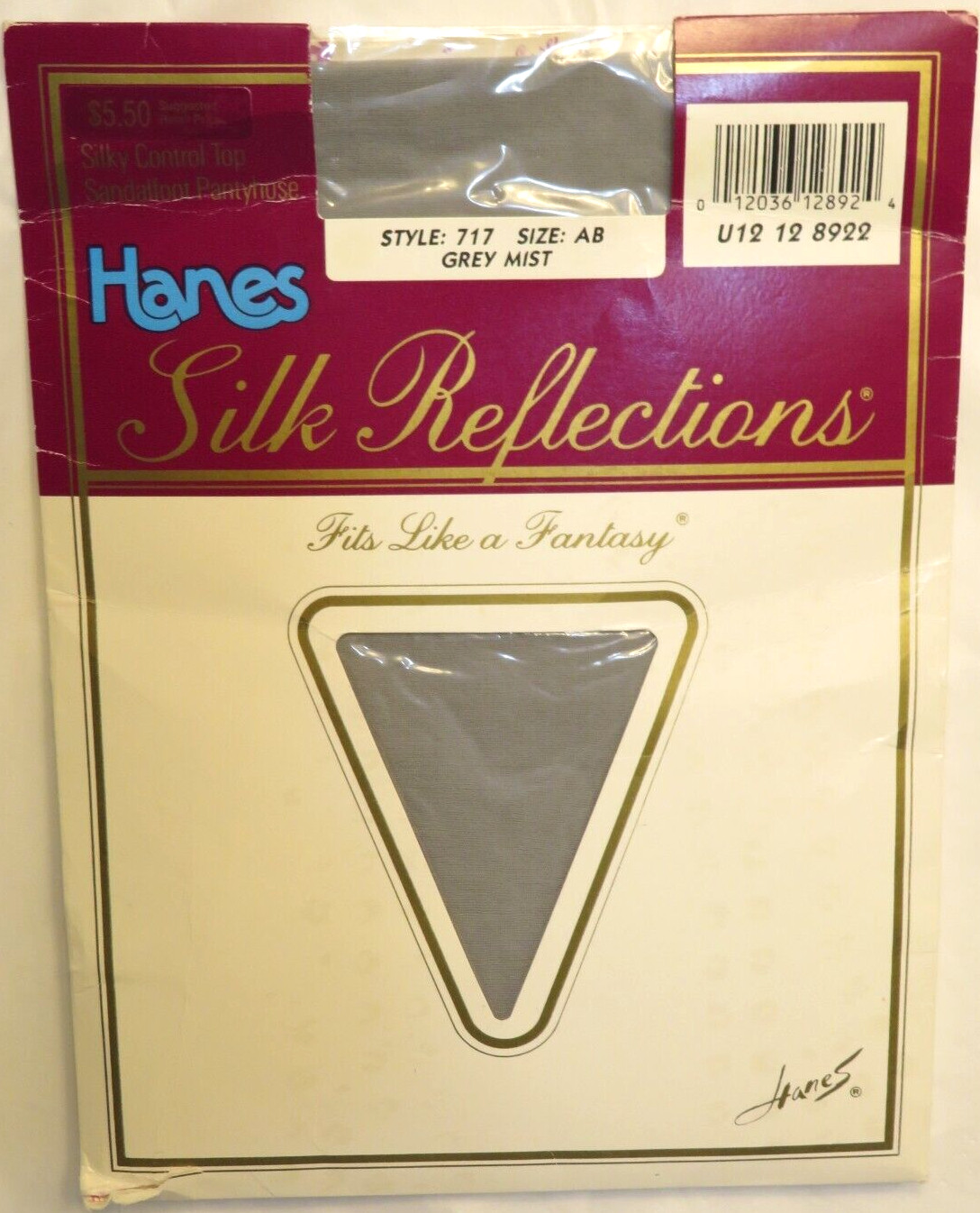 Nos Vintage Hanes Silk Reflections Grey Mist Nylons Pantyhose Dance Silky Gray A