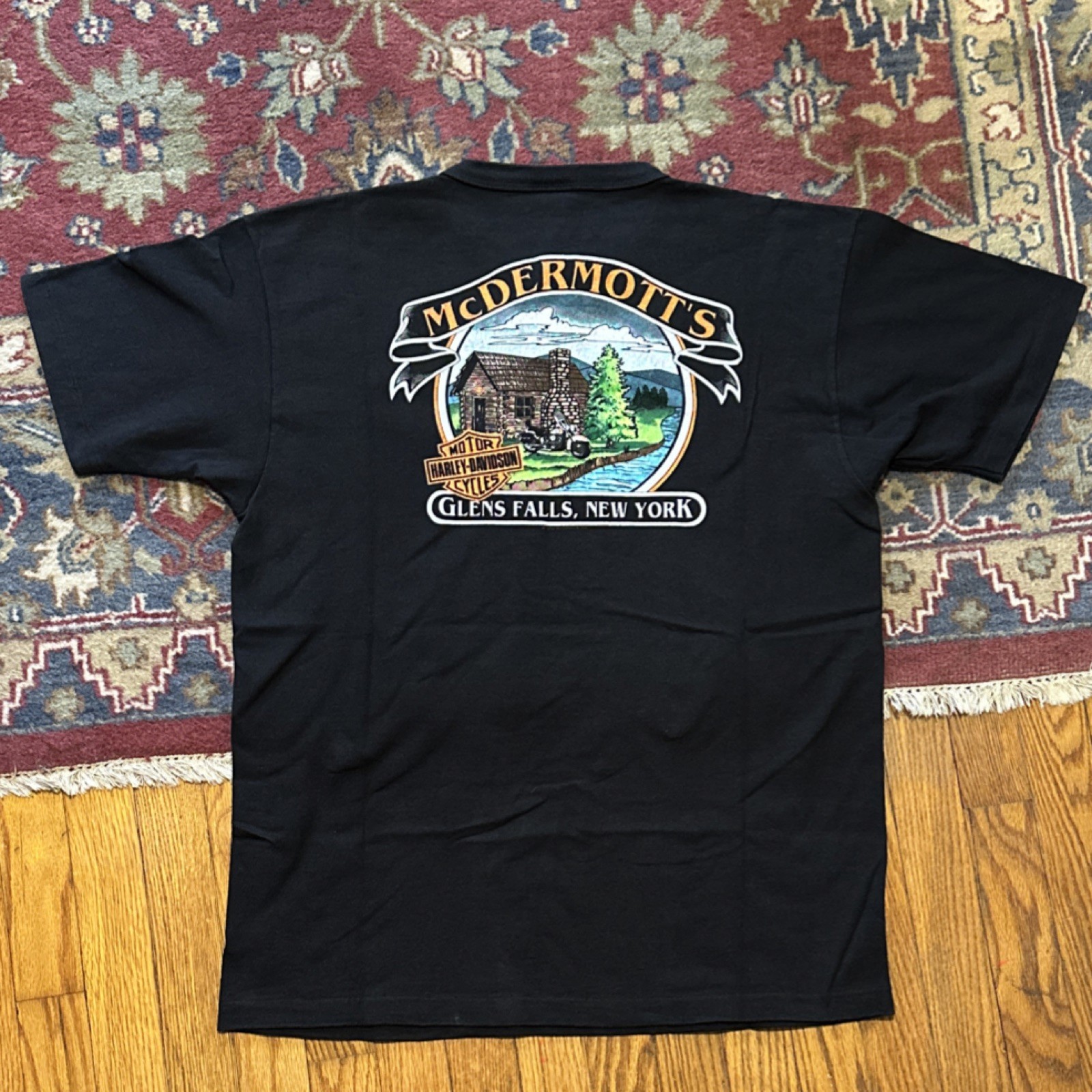 Harley-Davidson Vintage 1992 Women’s L McDermott’s Glens Falls NY Shirt 1/4