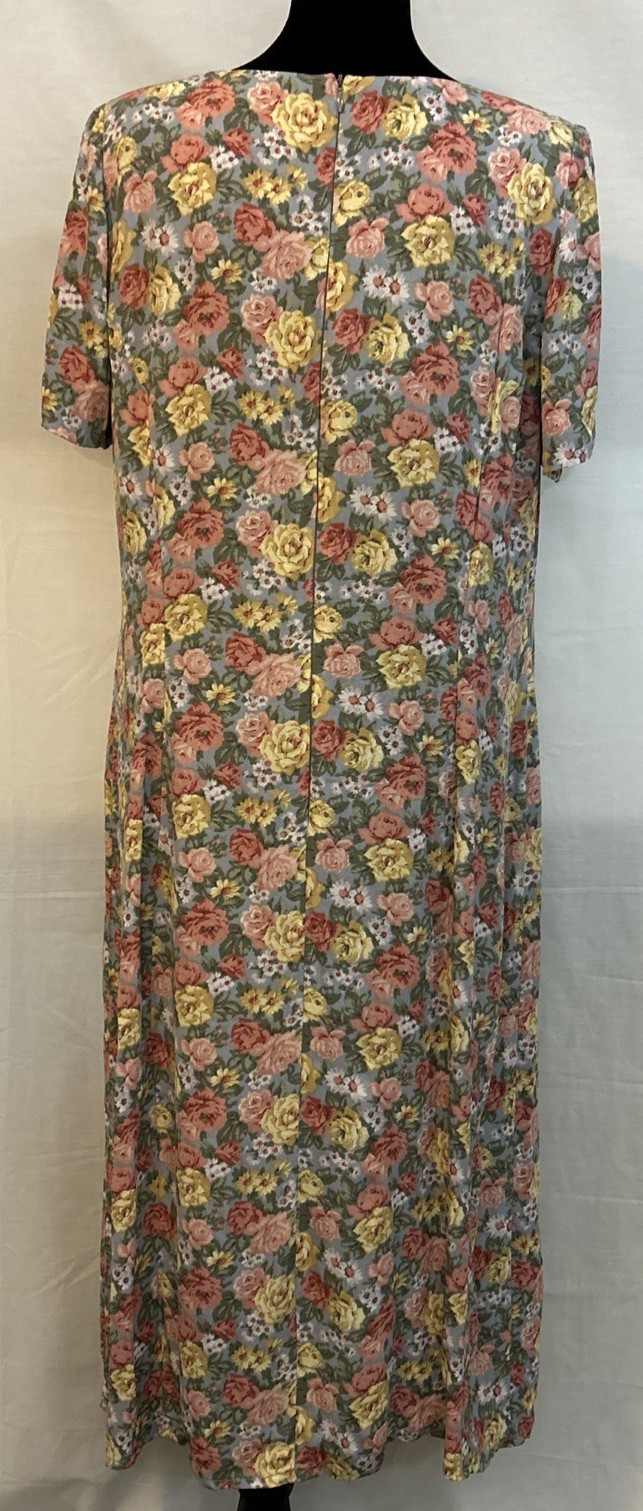 Vintage 90s Y2K Blue Floral Maxi Dress BOHO modest Prairie Cottagecore No Brand