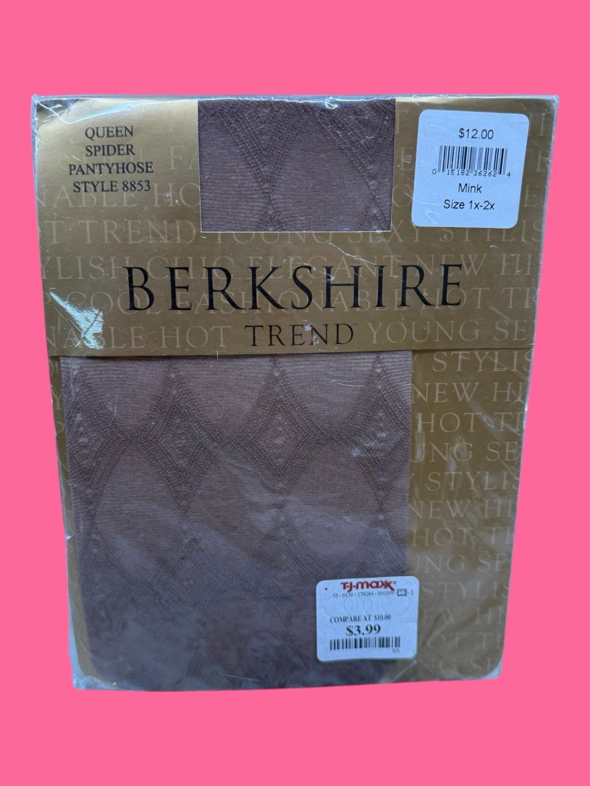 2005 Berkshire Trend Queen Spider Pantyhose Style 8853 Color Mink Size 1X-2X