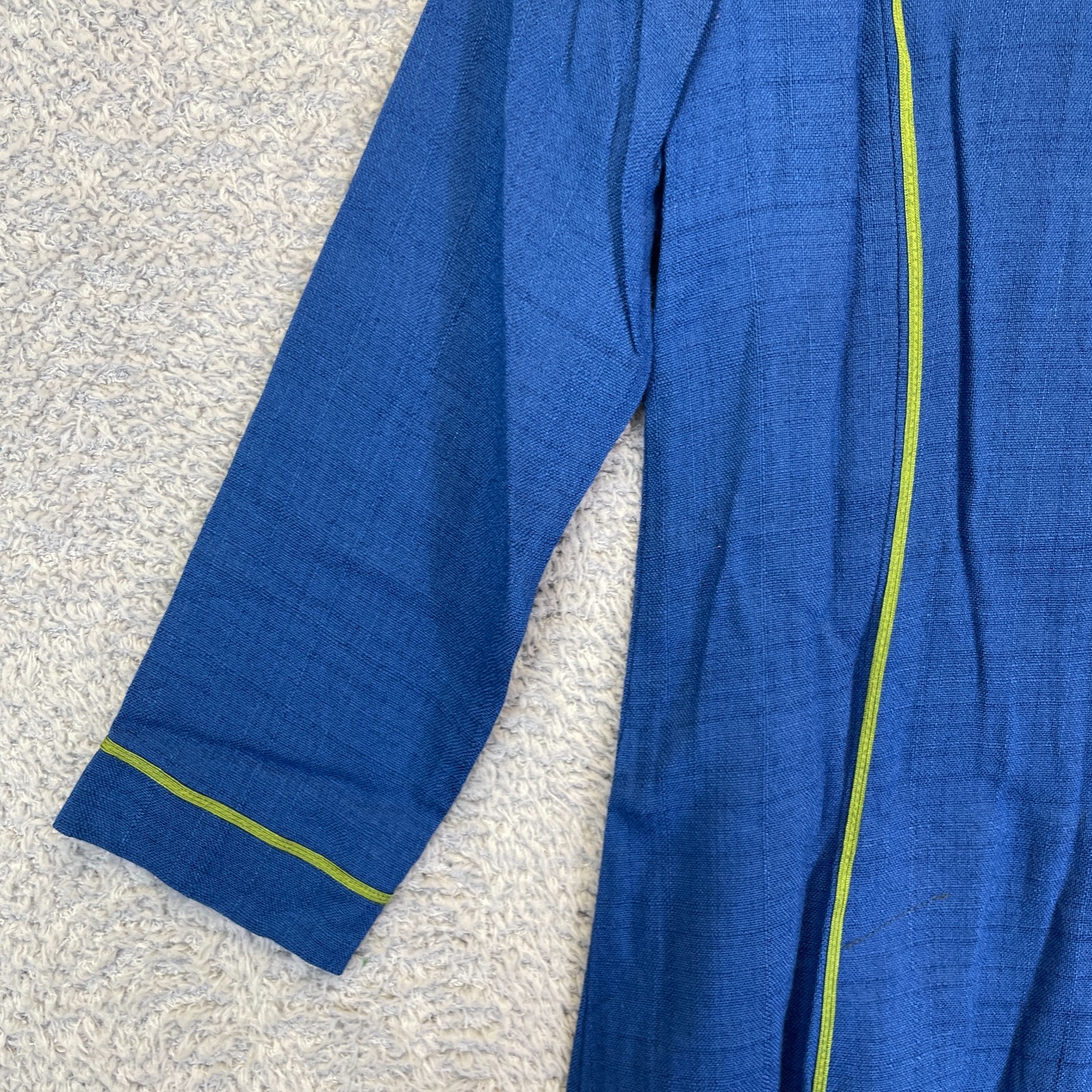 Vintage 1960s Ruth of Carolina Cobalt Mod Dress Embroidered Grapes A-Line XS
