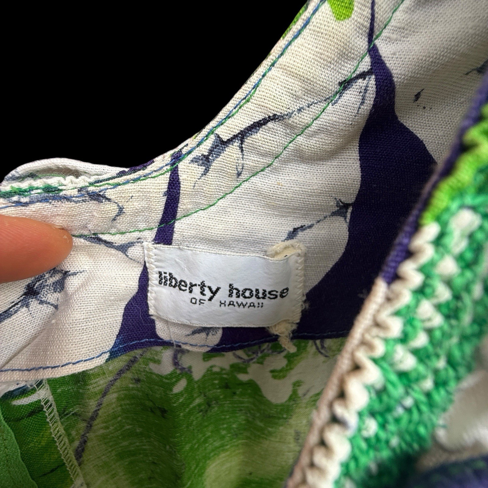 VTG Liberty House Of Hawaii Barkcloth Flower Power Maxi Dress MuMu Hawaiian