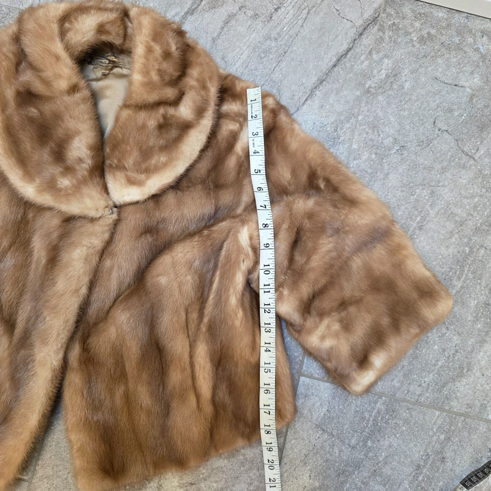 Vintage Mink Fur Stole Honey Brown vtg made in Paris 50’s vtg