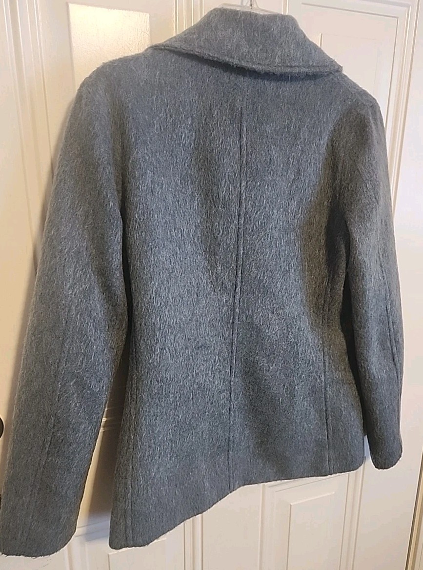 Esprit Womens Jacket Lined Blue M 55% Wool, 15% Mohair, 15% Alpaca, Poly Pockets