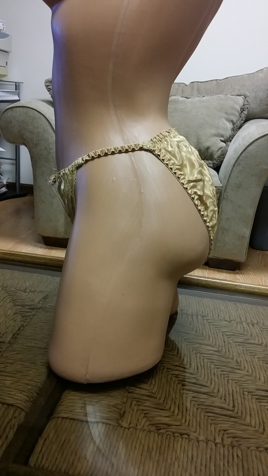 Satin String Bikini Panties, Goldenrod, Size 6, EGO, Compare to Joe Boxer