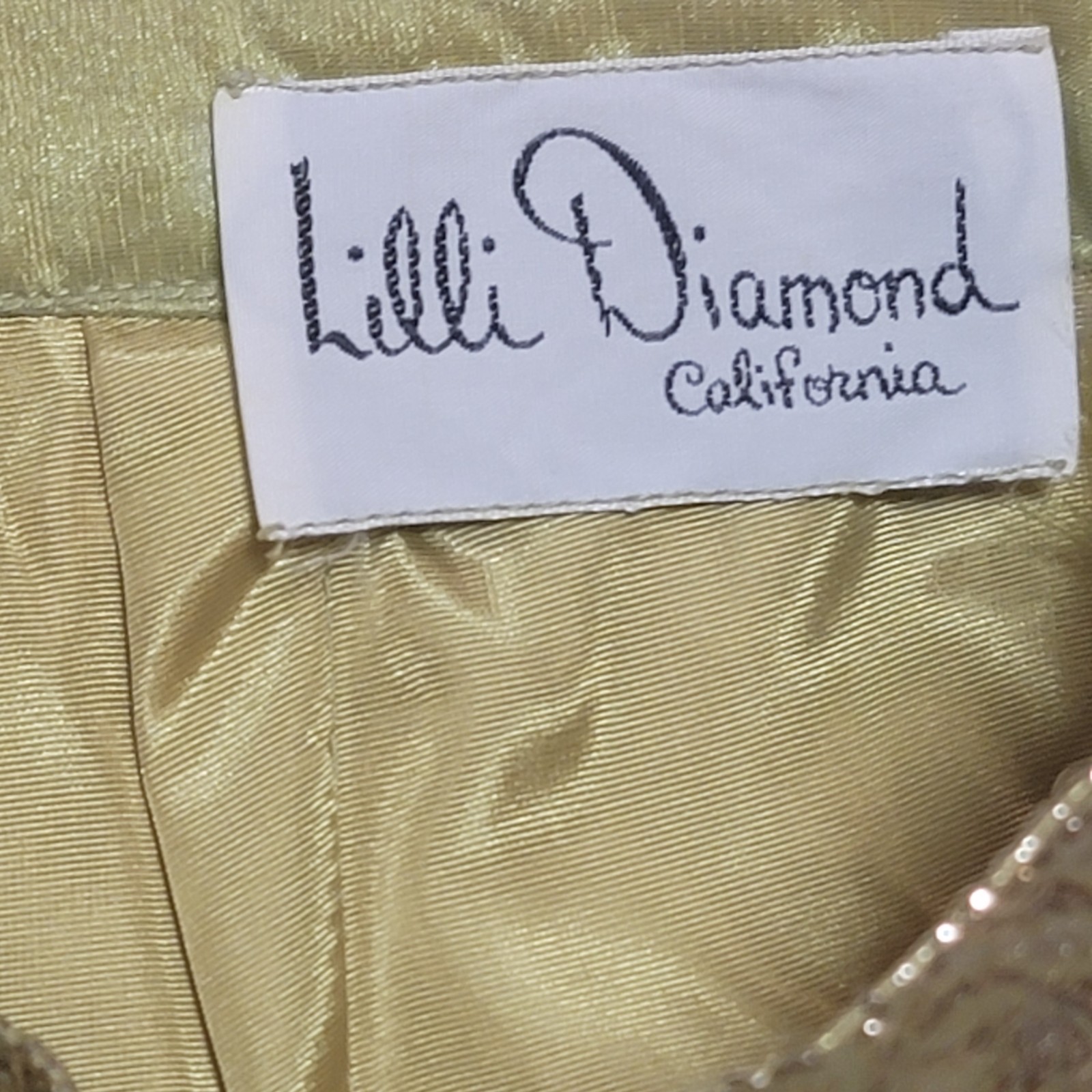 Vintage Lilli Diamond Pants & Dress Set Green & Gold Brocade