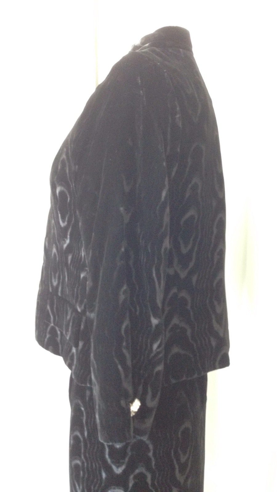 Vintage 60’s Sarah Fredericks Black Velour Moire Dress Suit