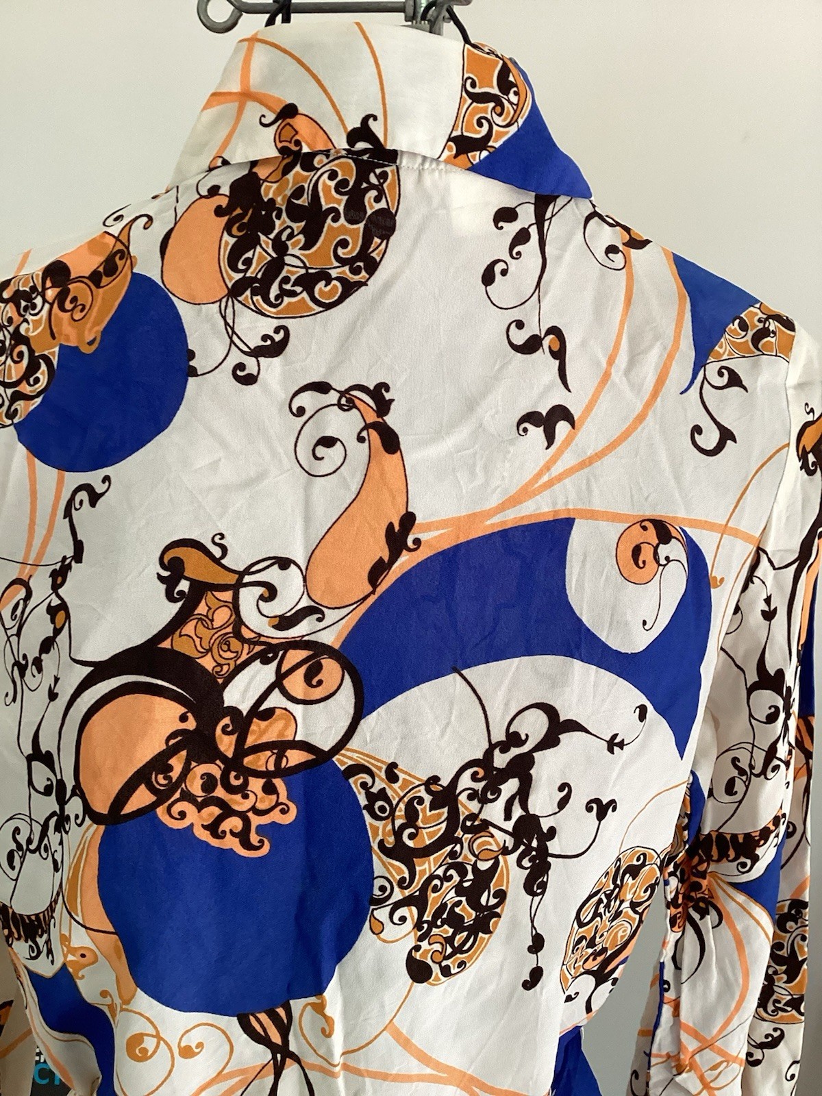 Women’s 60-70’s Blouse Sz 8 French Cuffs Belted Wards