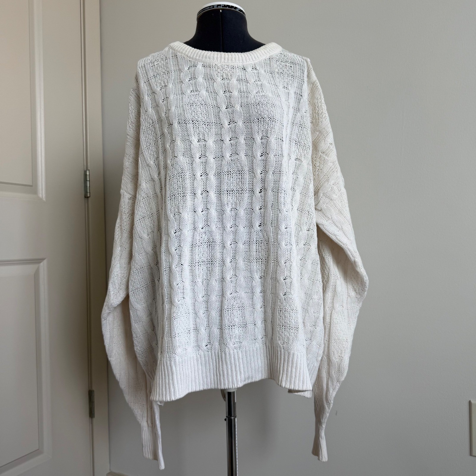 Vintage St. John’s Bay Ramie Cotton Blend Cable Knit Slouchy Sweater