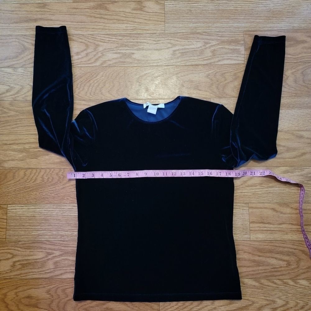 90’s Vintage Crushed Velvet Long Sleeve Blouse