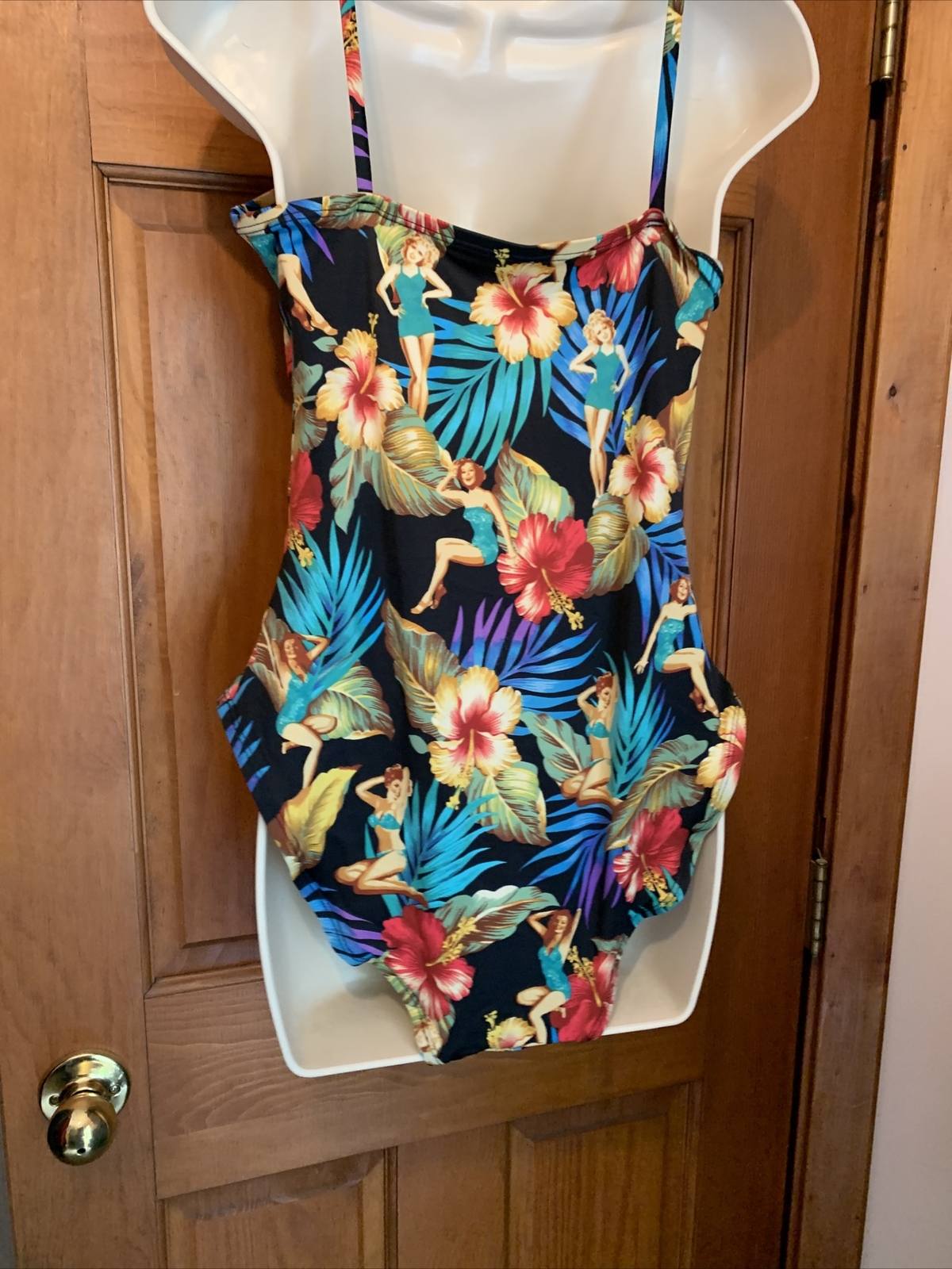 Vintage 90s Y2k Kathy Ireland Hawaii One Piece Swimsuit Size 14