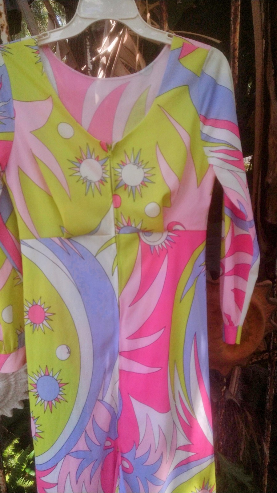 Vintage Psychedelic 60s / 70s purple mod Leonora Signed dress Xs/Small
