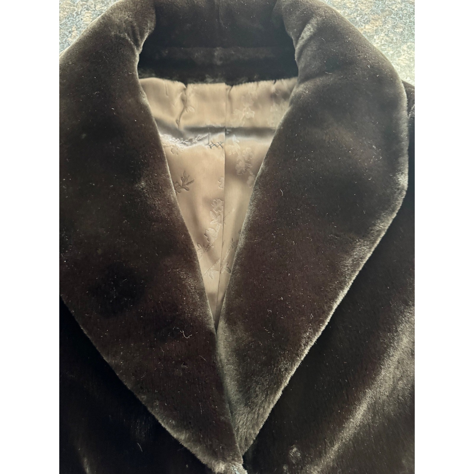 Vintage sportowne Faux Fur Jacket Brown coat USA made Orignal ZCMI tag attached