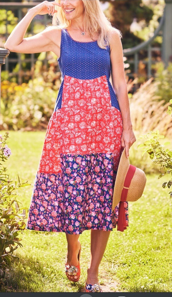 APRIL CORNELL dot Floral Cottage core Garden Party Casual sundress xxs