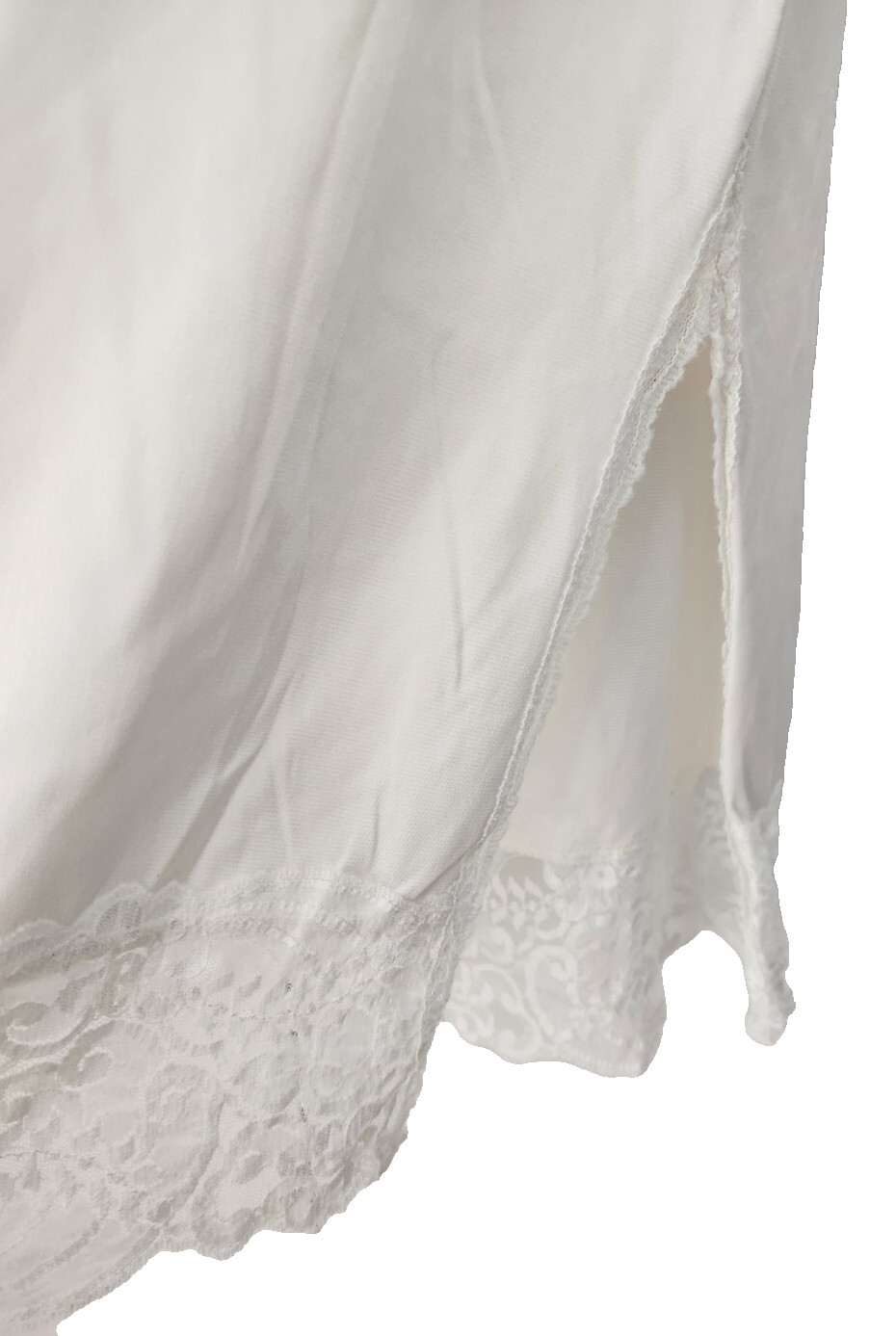 Nylon Slip APPLAUSE Knee Length Half Slip women’s size L Ivory Lace Vintage