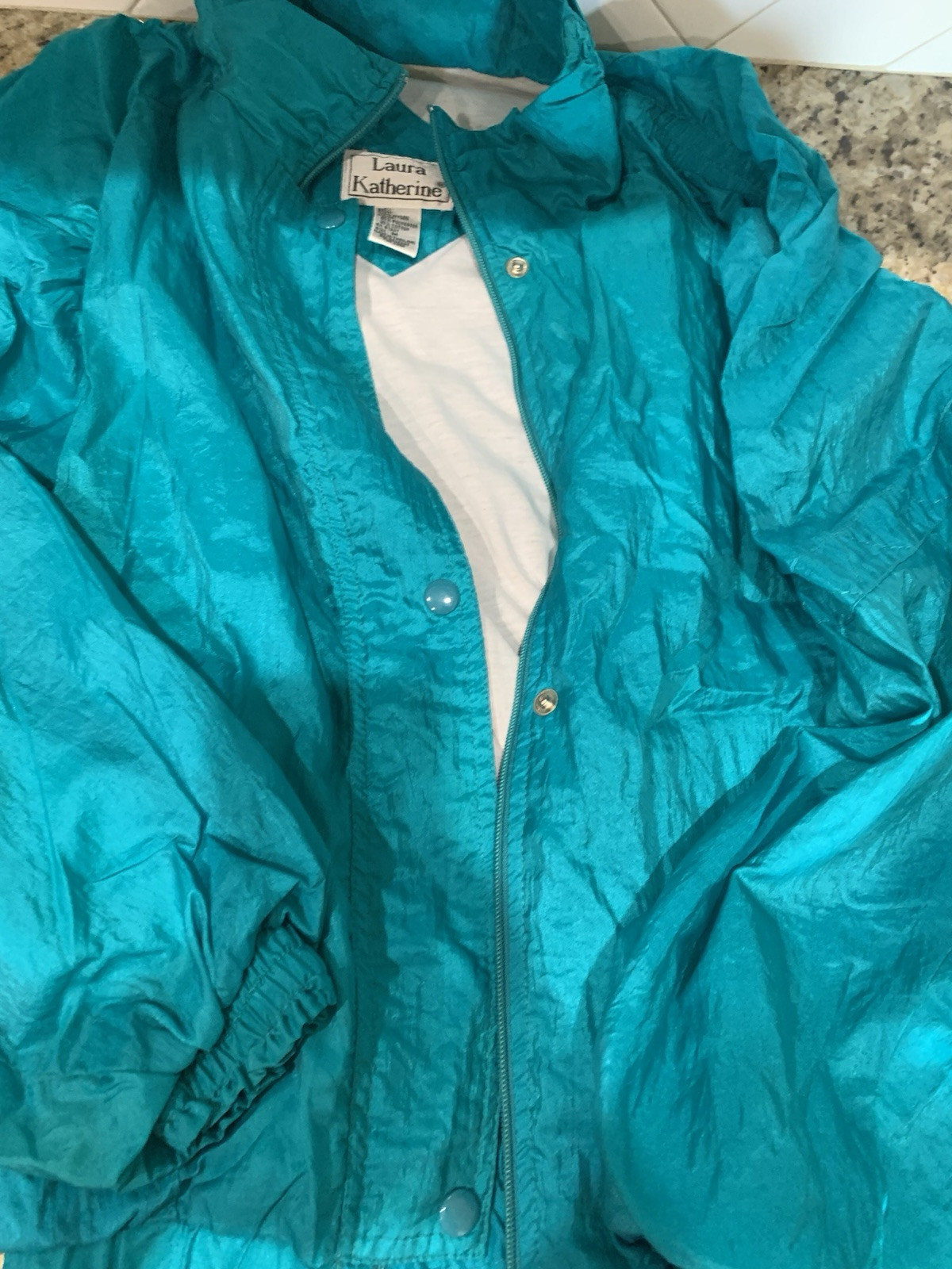 VTG LAURA KATHERINE Womens Adult Green/tealish Track Suit Jacket Pants M