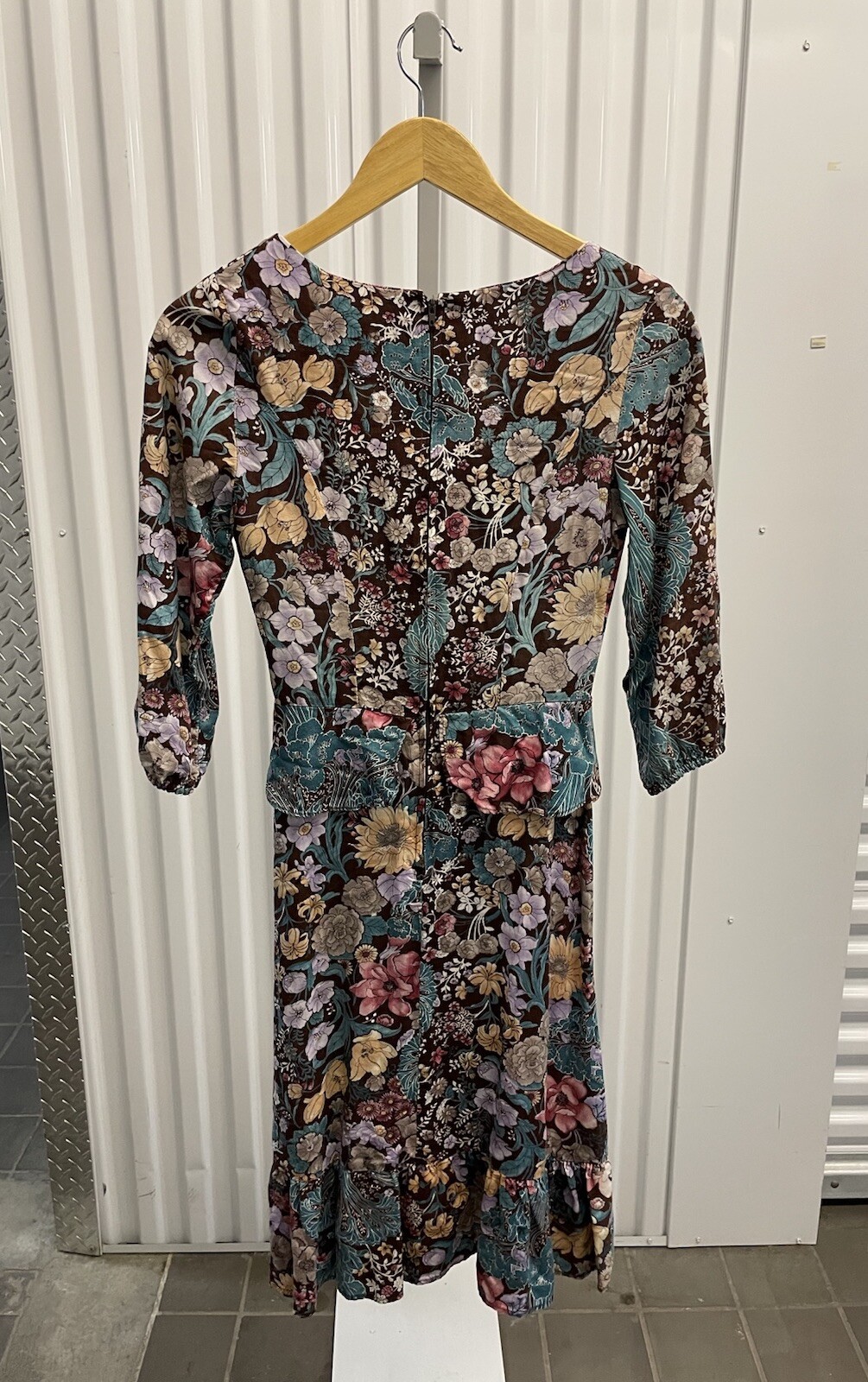 VTG 70s Paper Moon By Yvette Cottagecore Prairie Hippie Floral Dress Size Small