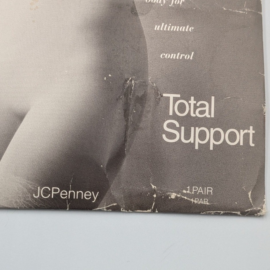 Vintage JCPenney Subtle Shapers Total Support Pantyhose Queen Tall Bone