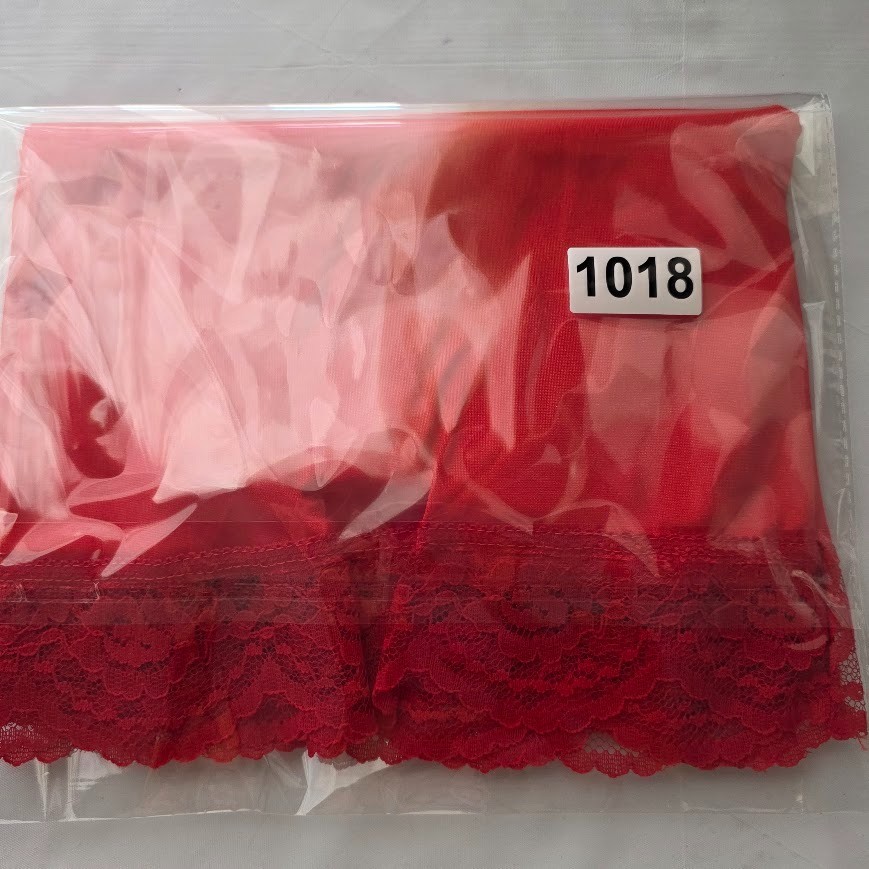 Vintage Luxer Dame Lingerie Half Slip Skirt Size 32-34 Red Nylon Lace Trim