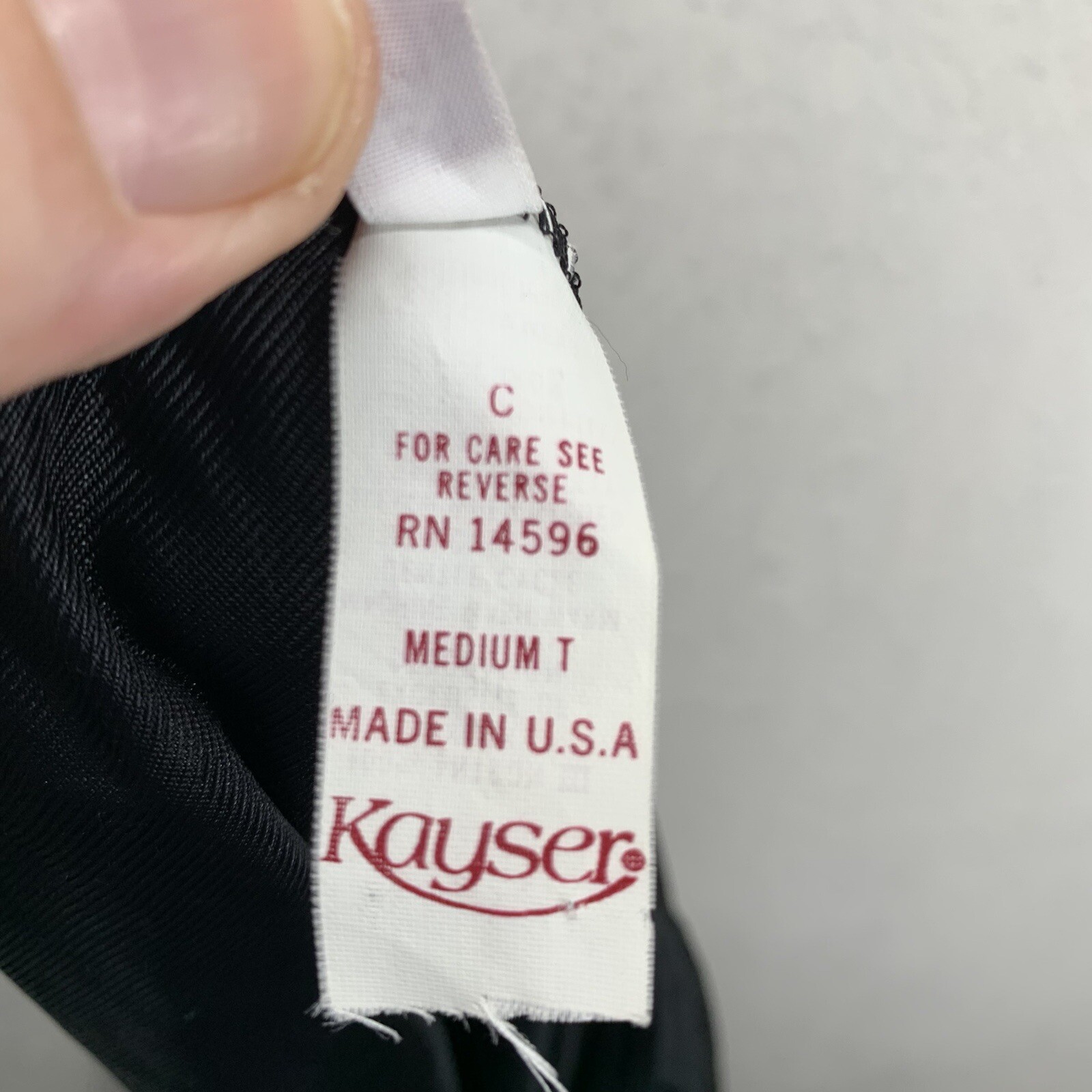 Vintage Woman’s Black Nylon Slip Size Medium Kayser Made In USA 26×28 Trim Deco