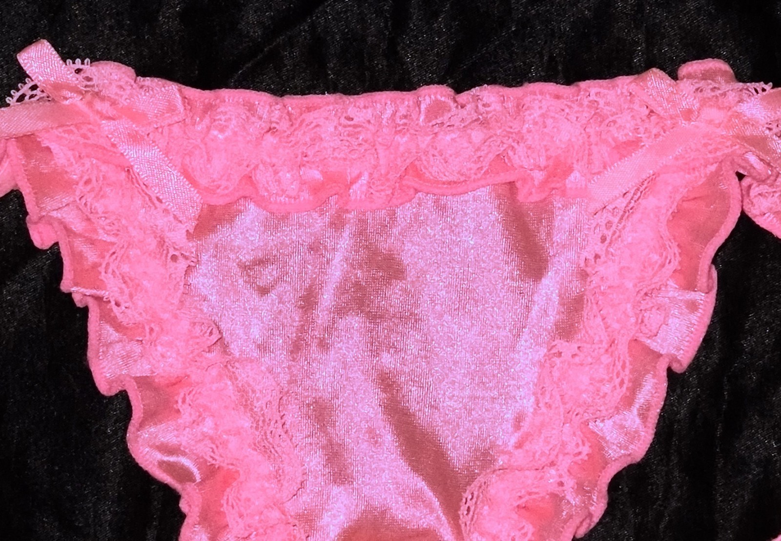 Vtg S/5 Smart & Sexy Stretch Satin & Lace G String Thong Panties Low Rise NWOT