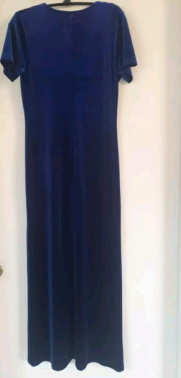 Blue Velvet Evening Gown Dress Size Medium 8-10
