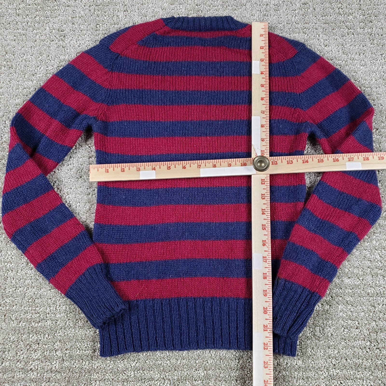 Vintage 70s Shetlander Crazy Horse Sweater Womens XS Shetland Wool Striped