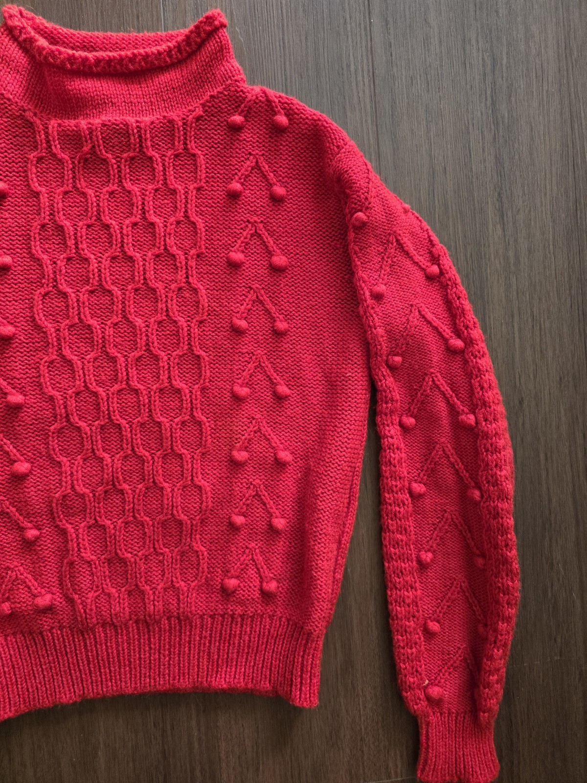 Vintage 1980s Cherry Red Barry & Jarry Christmas Sweater Womens Small Medium