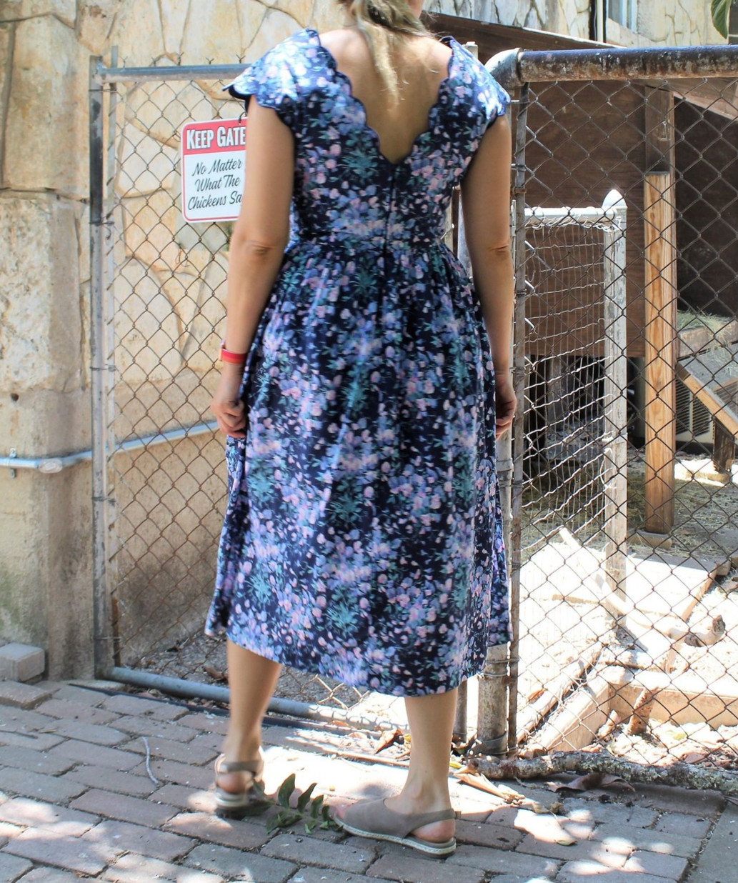 Vintage Kathryn Conover Design 1980s Floral Print Midi Dress M Women