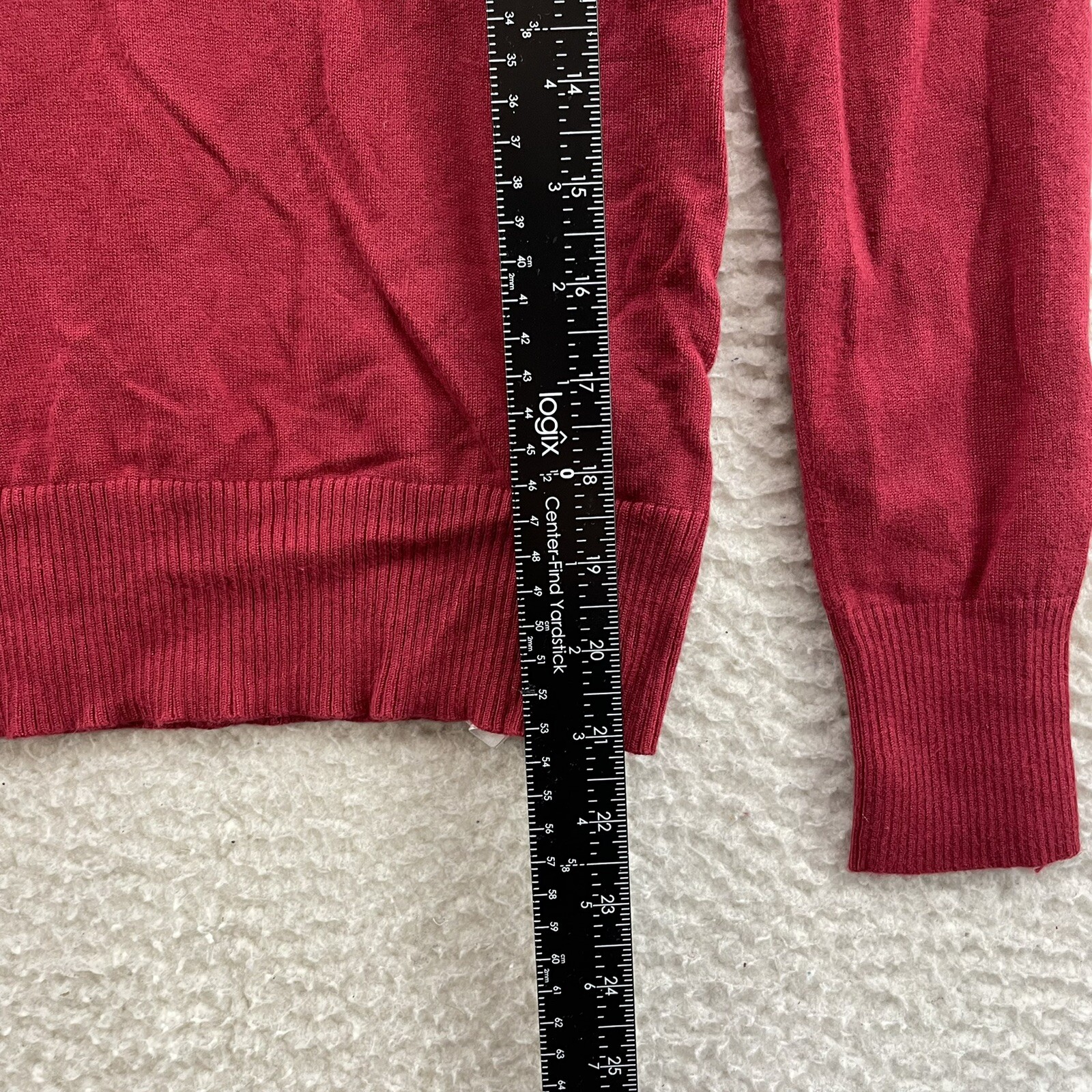 Y2K Vintage Guess Top XS Small Red Studded Logo Spellout Long Sleeve McBling