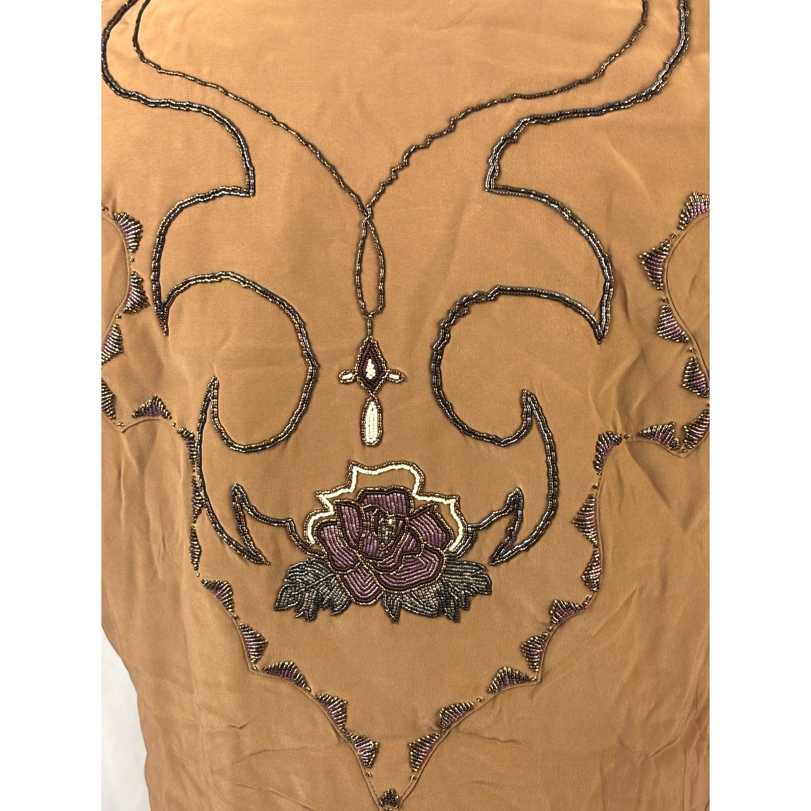 Handmade OOAK Beaded Vest Boho Western Long Open Front Artisan