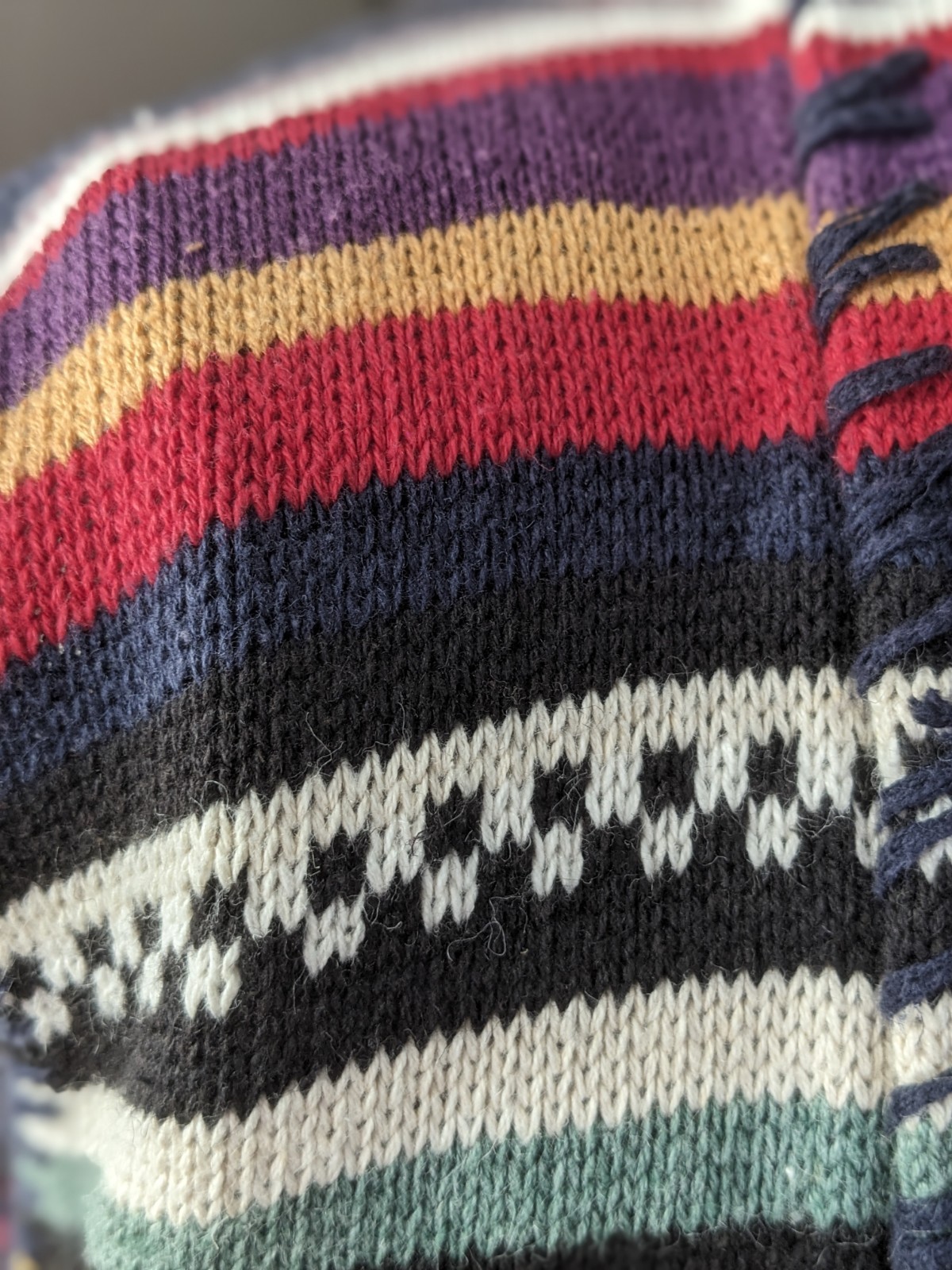 Southwestern Boho 90s Cotton & Ramie Multicolor Knit Native American L Vest