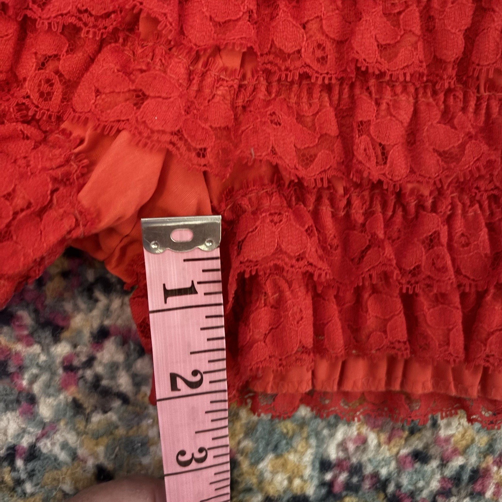 Vtg Malco Modes Lipstick Red Ruffled Square Dance Bloomer Pettipants Size M READ