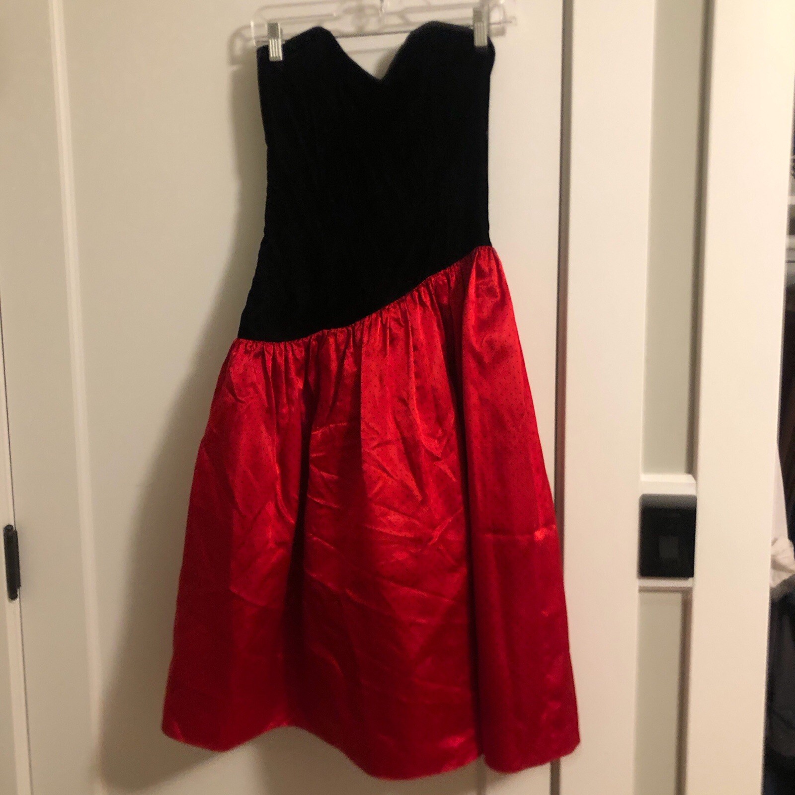 Gunne Sax Jessica Micclintock 80s 90s Velvet And Satin Strapless Dress