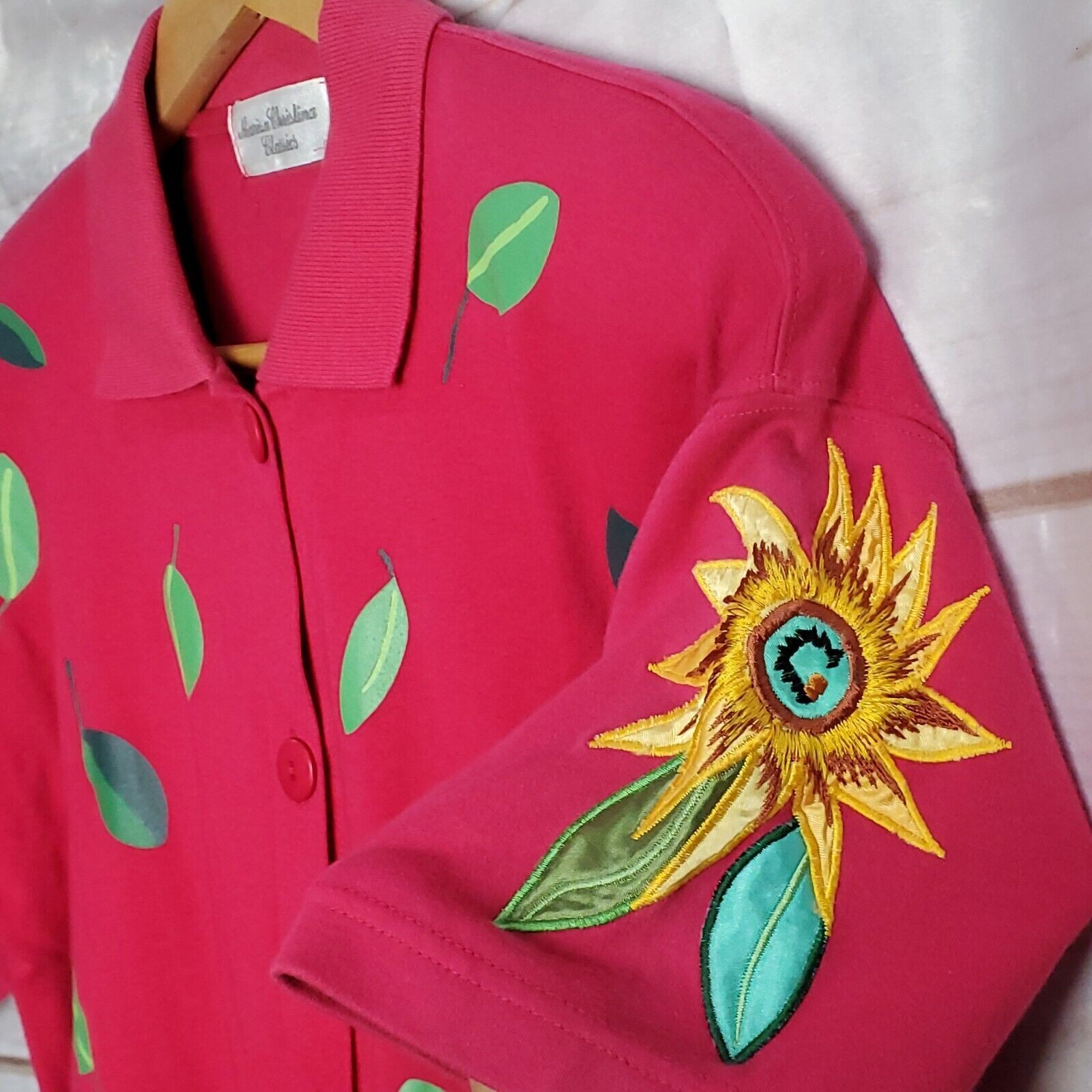 Marissa Christina Vintage Blouse Size Large Pink Floral 90s Boho Cottage Preppy