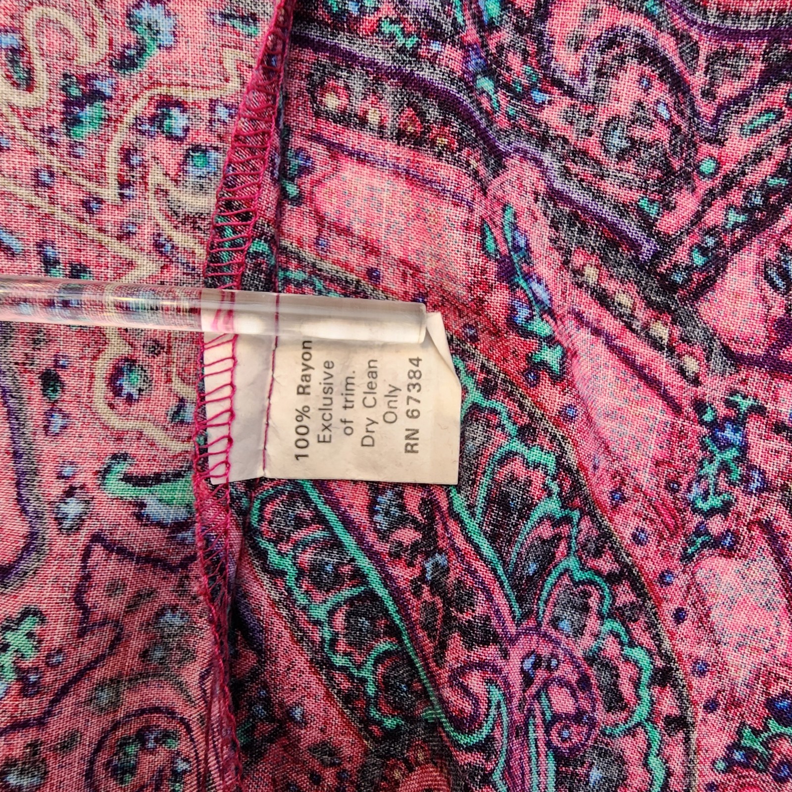 Vintage 80s Pink Paisley Two Piece Sweater Skirt Set Anthony Sicari Size 12