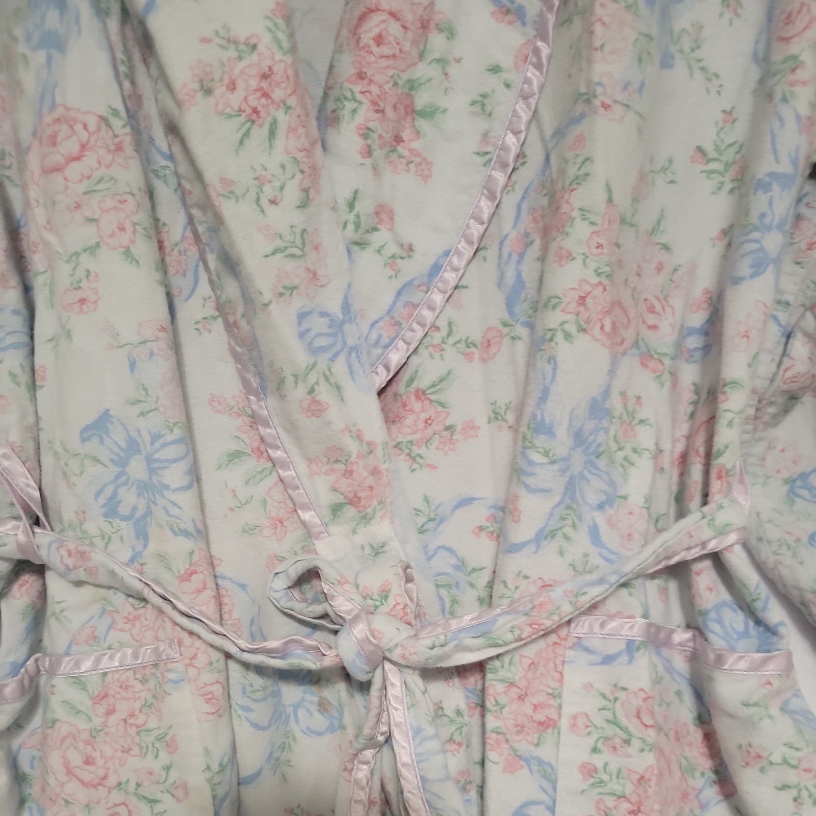 VTG 80s Lanz Of Salzburg Floral Flannel Robe Large Grandma Cottagecore Comfort