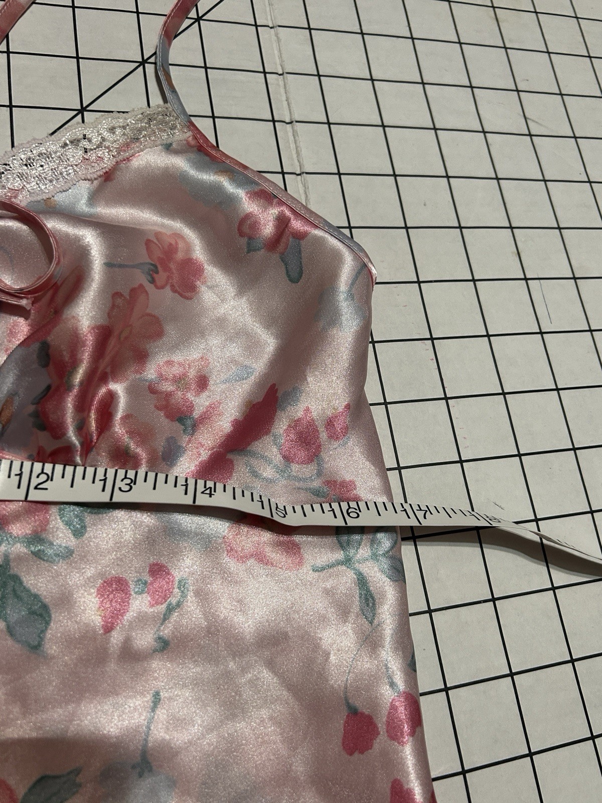 Vtg Silky LACE FLOWERS BY WARNER’S Pink Pajama Set Camisole Bottoms Nylon Sz M