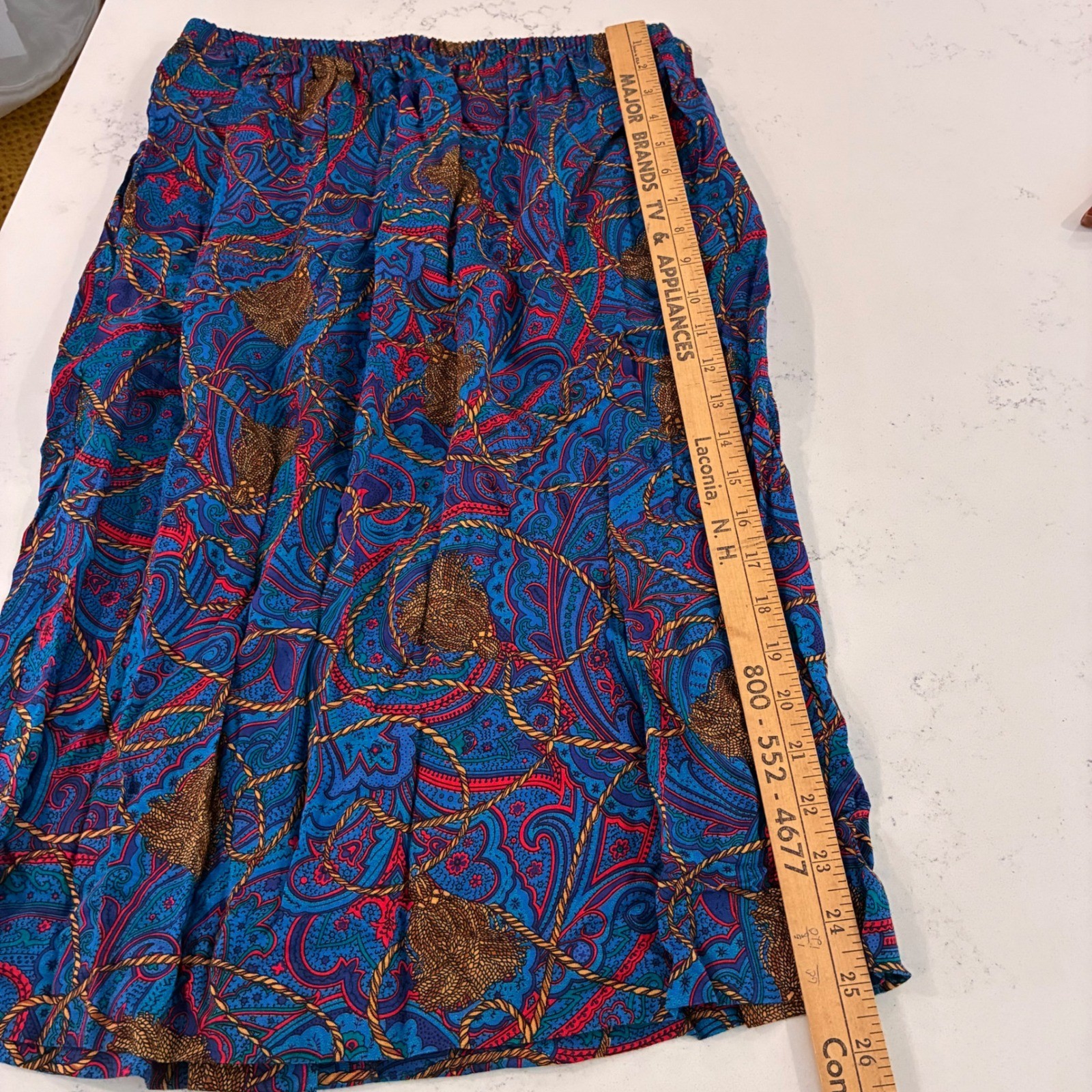 Vtg NWT Lady Carol Petites Top/Skirt 14P Paisley Nautical Rope Tier Retro Office