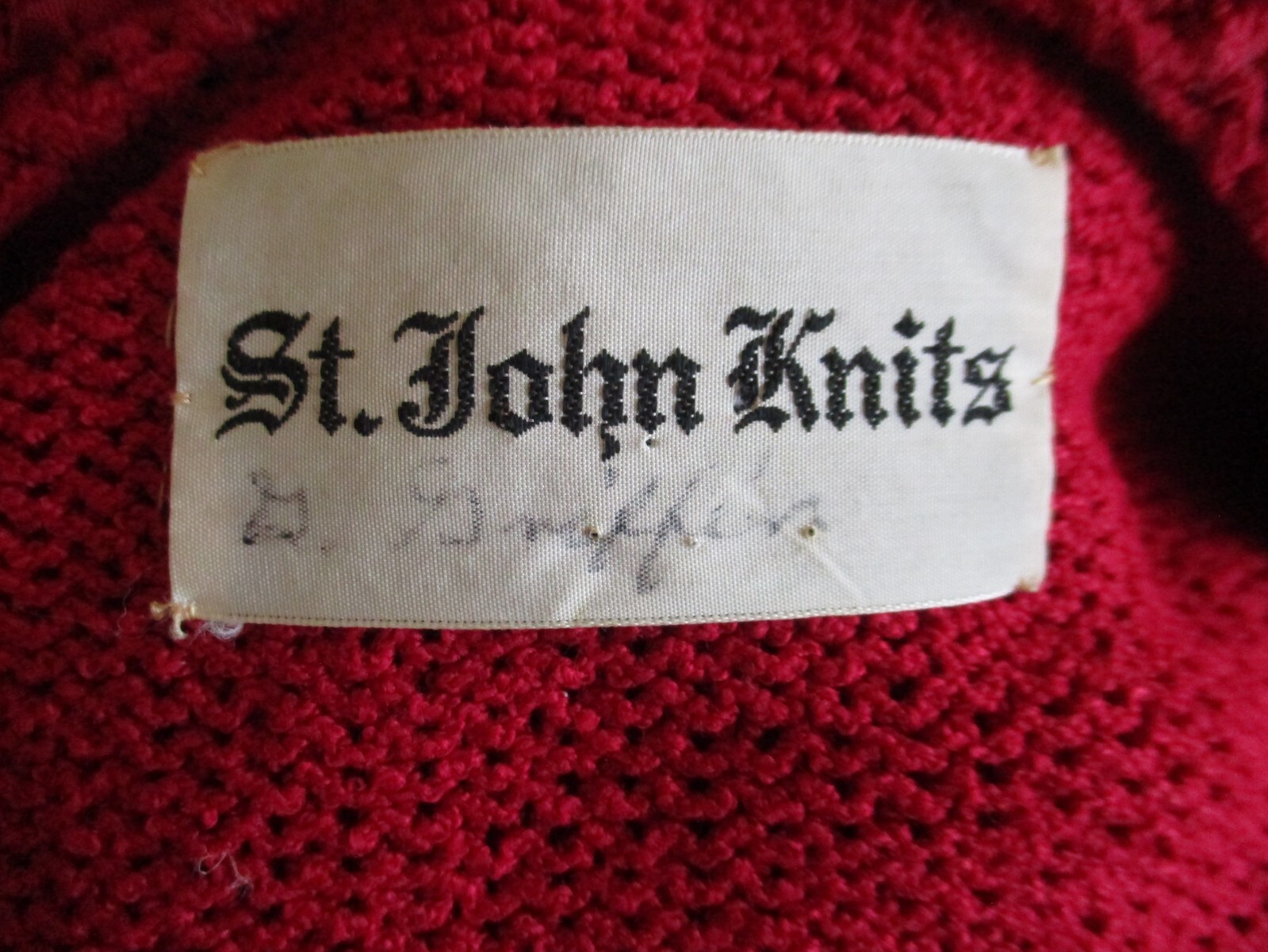 Vintage St John Knits 3 Piece Suit Red Wool Blend S/M Women Early 1970s