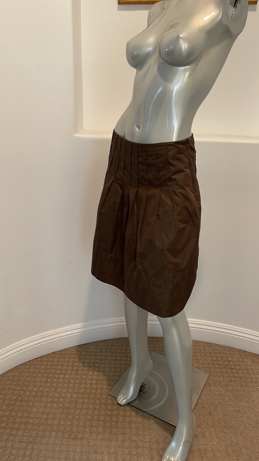 Pamela ” Edwardline” Made In Italy Vintage A-Line Mini Skirt Olive Green Size S