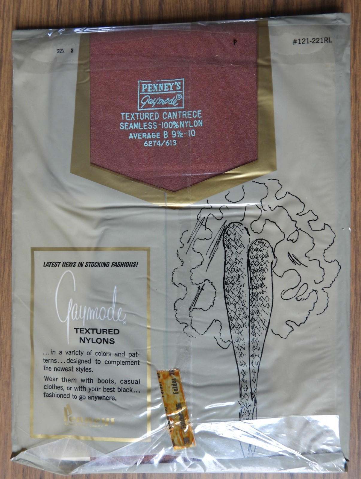 Pair NOS Vtg Penney’s Gaymode Textured Seamless STOCKINGS Coffee Bean Average B