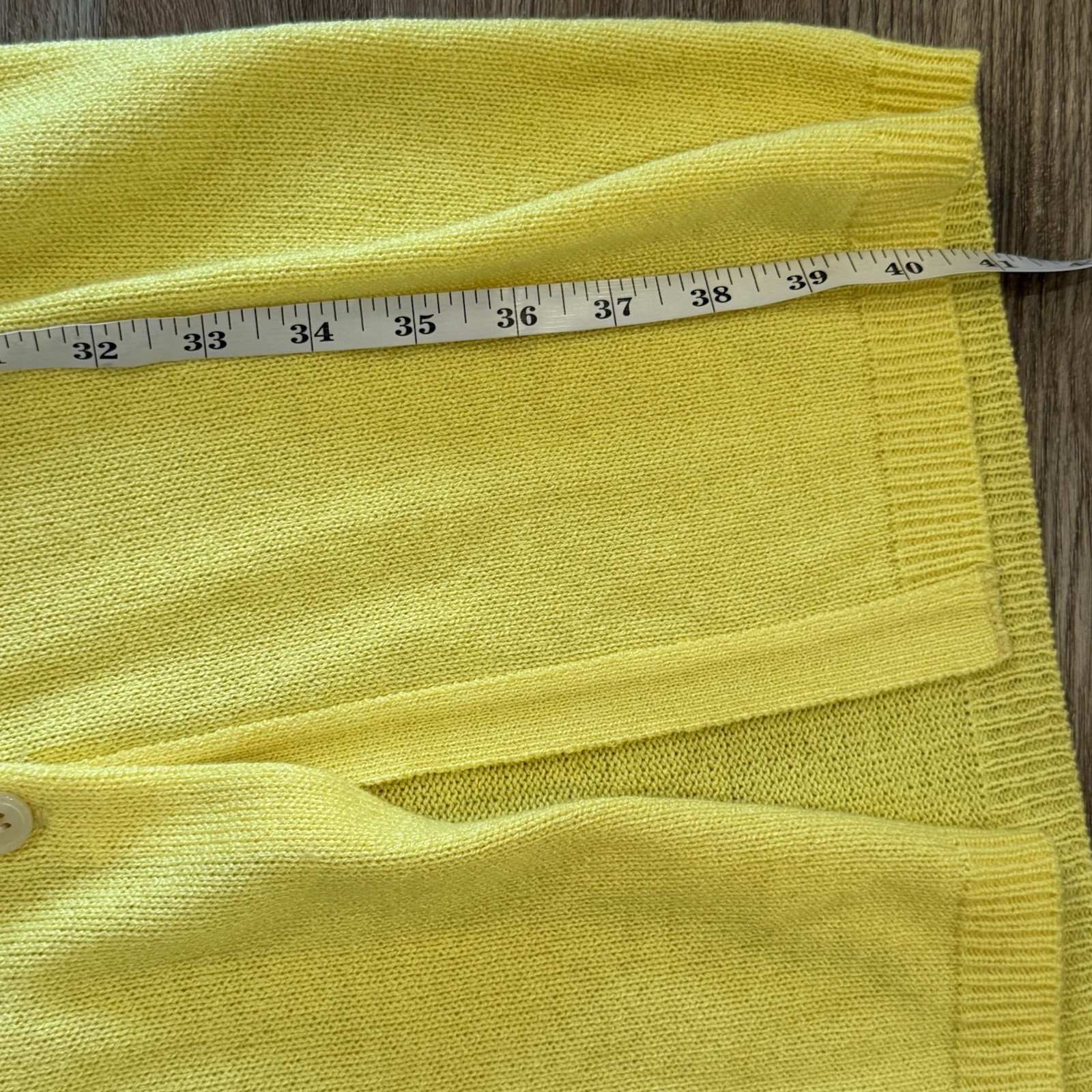 Vintage 60s Midi Knit Dress Women’s Small Yellow Cream Button Up Collar Feminine