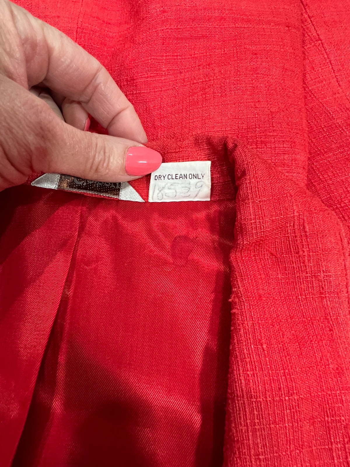 Vintage Liz Claiborne Red Silk Double Breasted Blazer Size 14 See Measurements