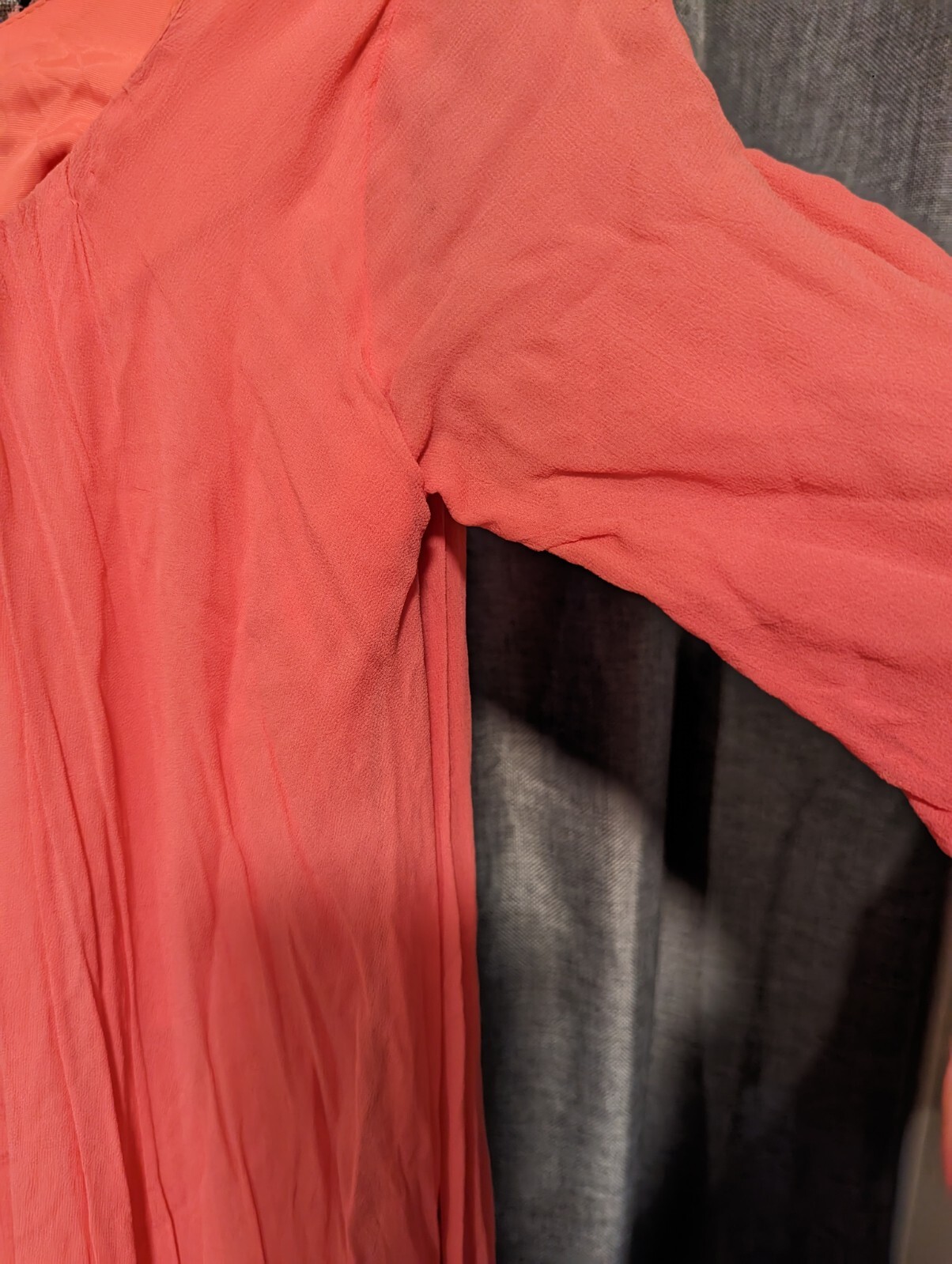 Vintage 50s 60s Coral Pink Gown Chiffon