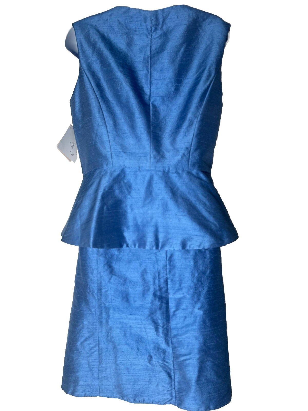 NWT Watters & Watters Vintage Silk Deadstock French Blue 2 pc Skirt Top Set 12