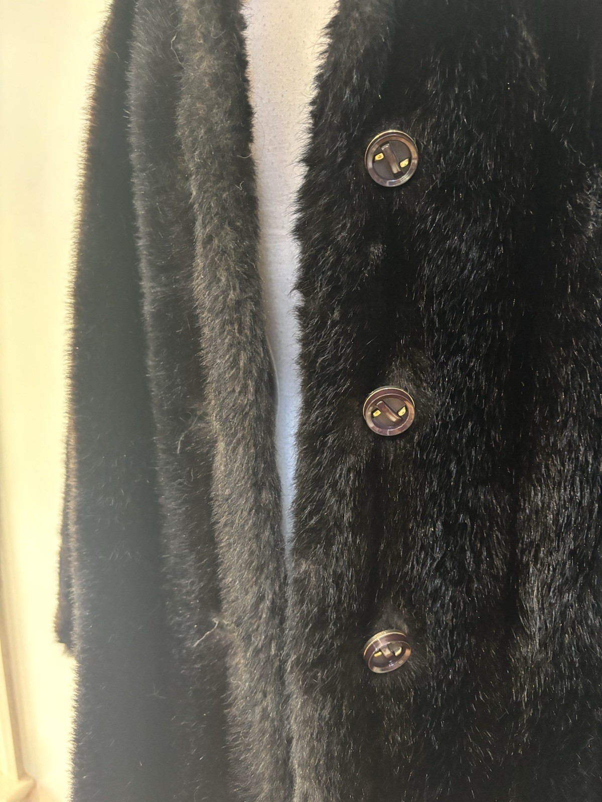 Vintage 1970s Mincara by Russel Taylor for Lord & Taylor faux Mink cocktail coat