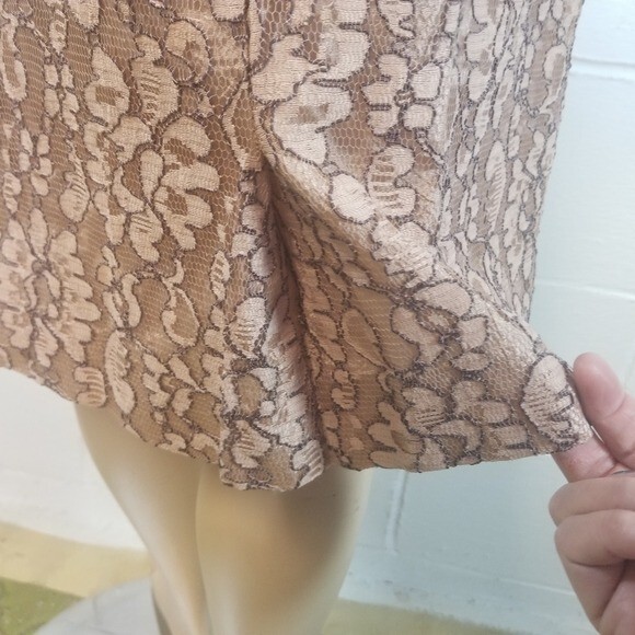 Vtg 60s Jackie O Mod Peter Pan Collar Lace MCM dress formal